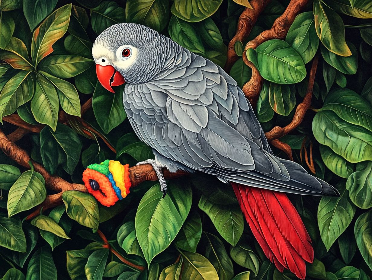 Image showcasing common health issues of African Grey Parrots