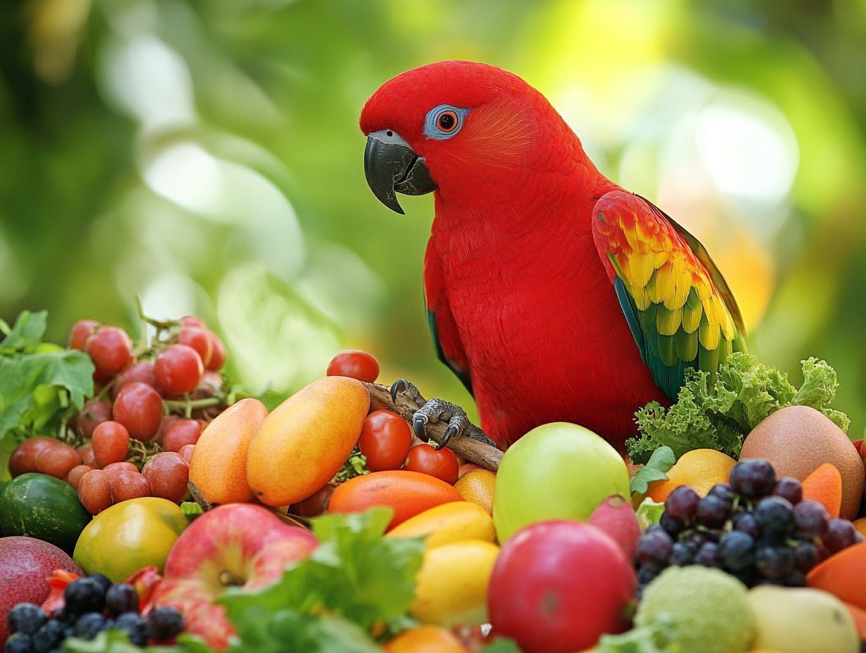 Why is it important to provide a diverse and balanced diet for Eclectus parrots?