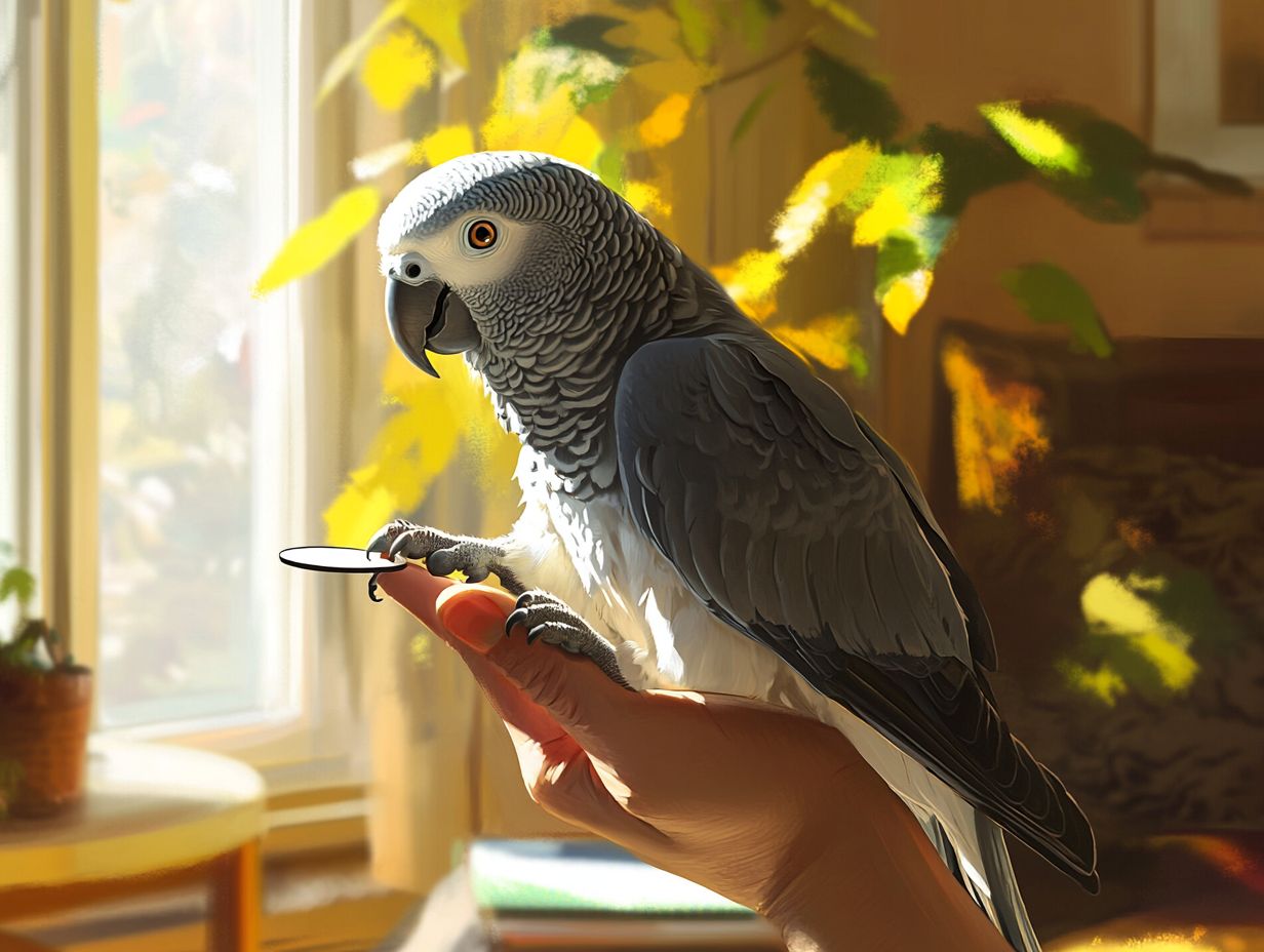 Visual representation of key takeaways for training African Grey Parrots.