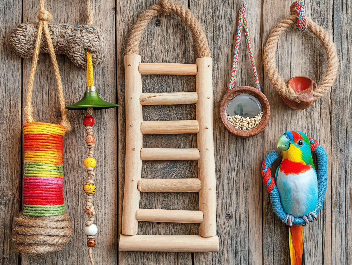 Illustration of key takeaways for bird toys