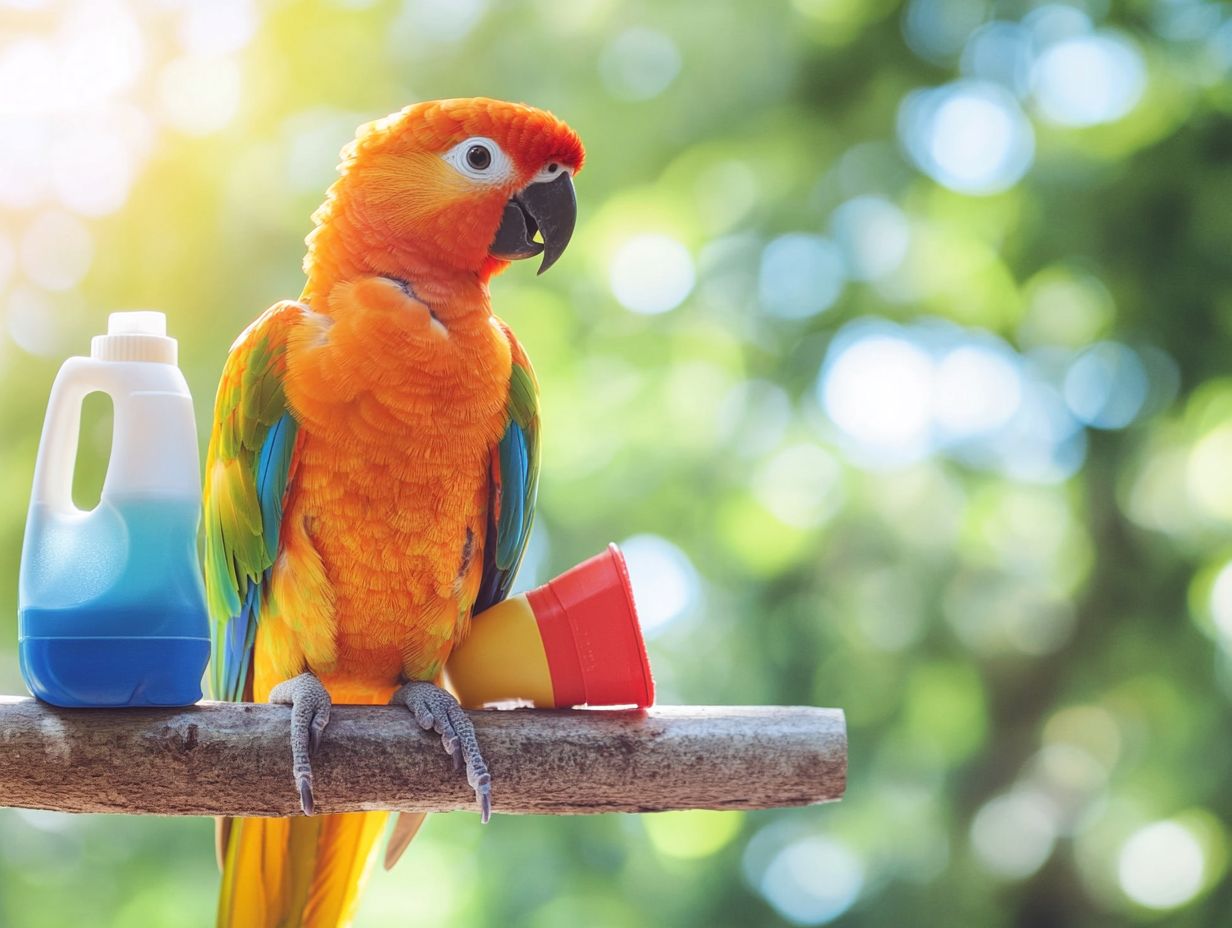 A healthy bird showing vibrant plumage and active behavior