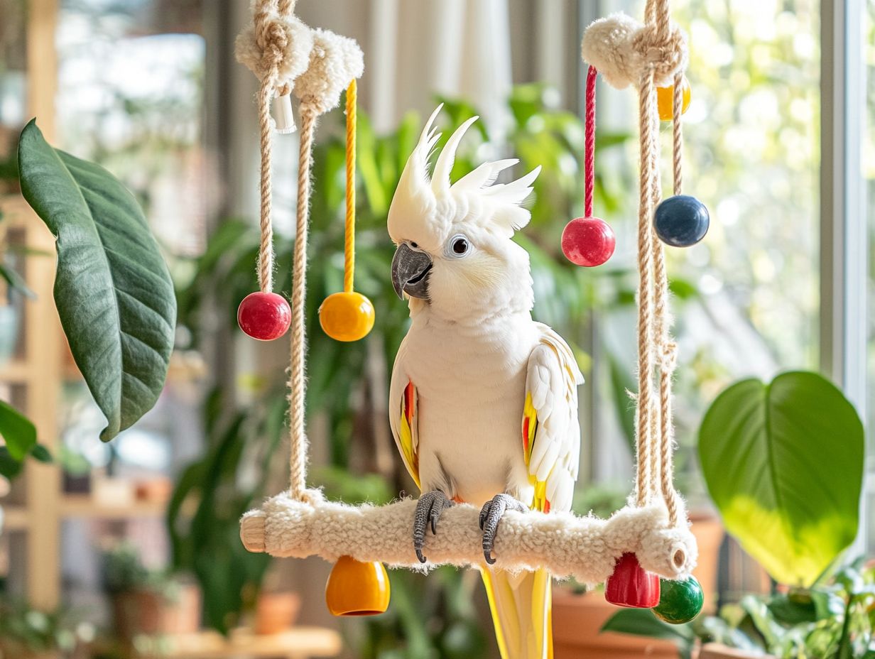 Cockatoo engaging in fun activities