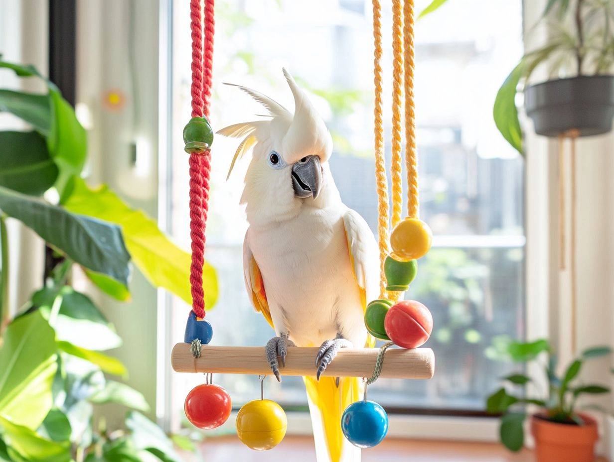 Cockatoo enjoying a nature hike with its owner