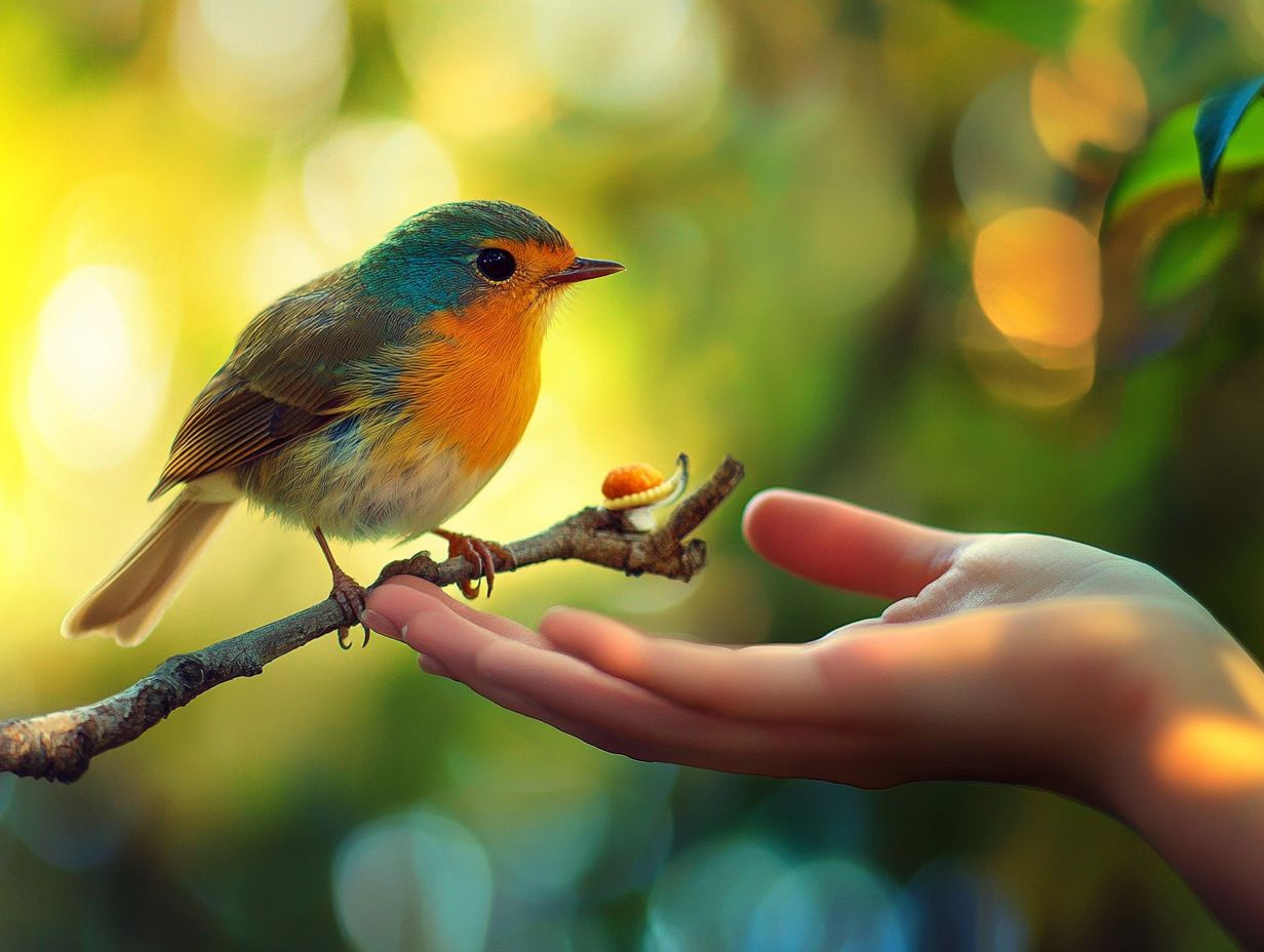 A colorful bird showing signs of stress