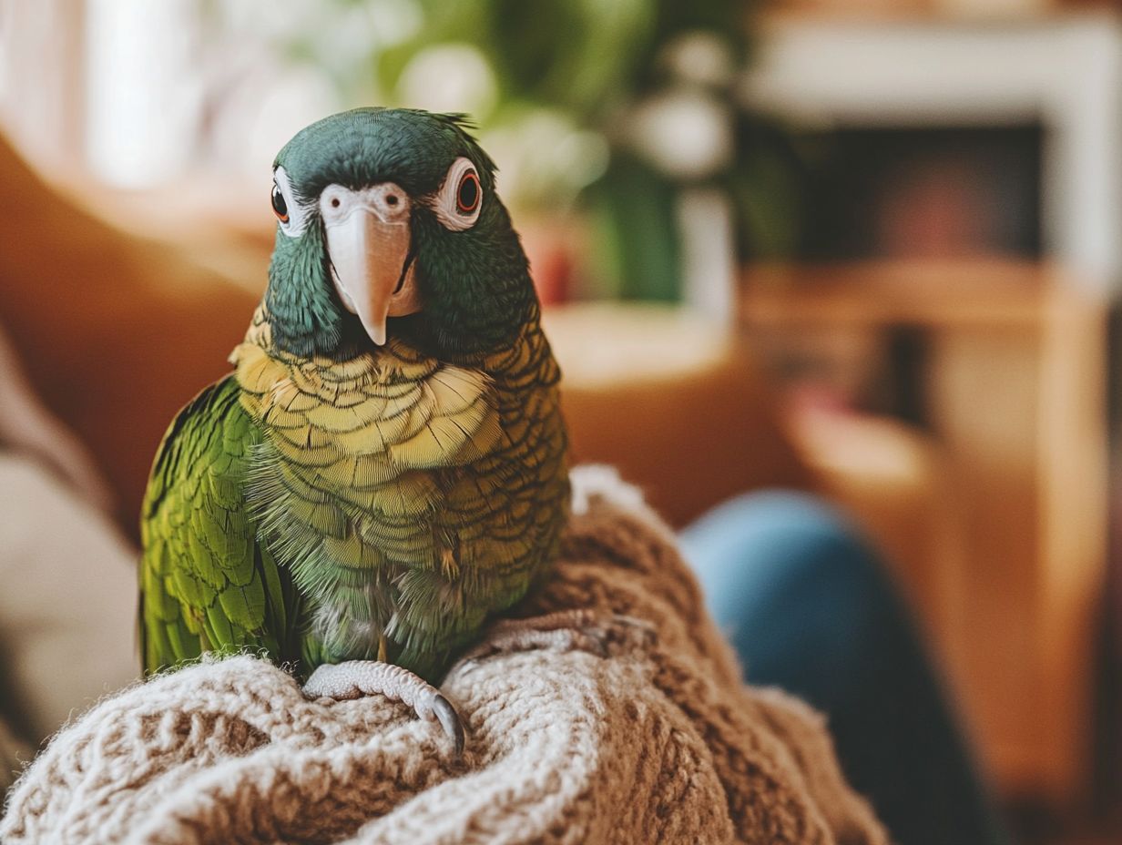 A bird displaying signs of separation anxiety