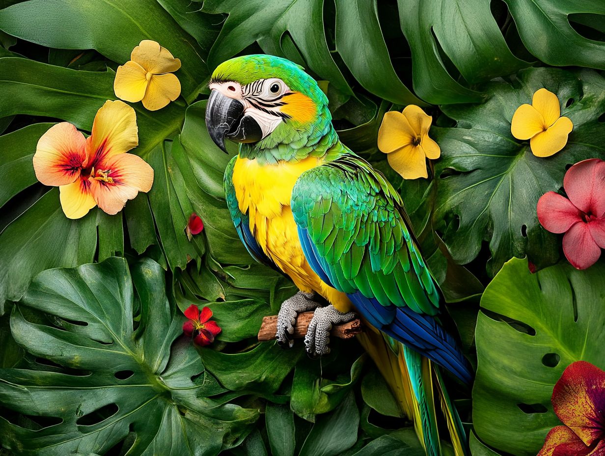 A joyful Amazon parrot engaging in training