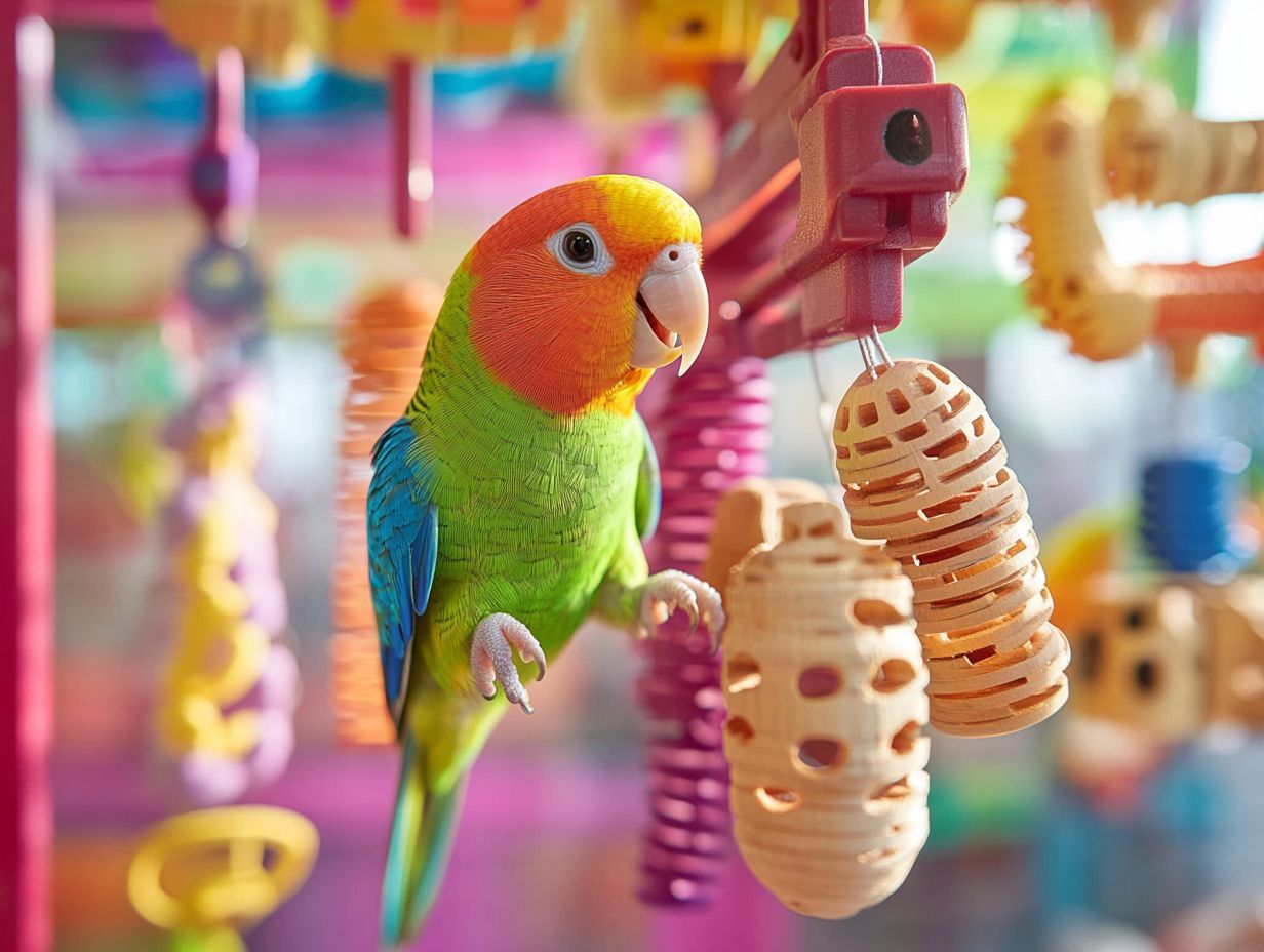 What are the benefits of foraging toys for pet birds?