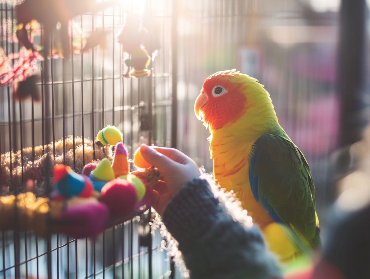 A checklist of daily and weekly cleaning tasks for bird cages.