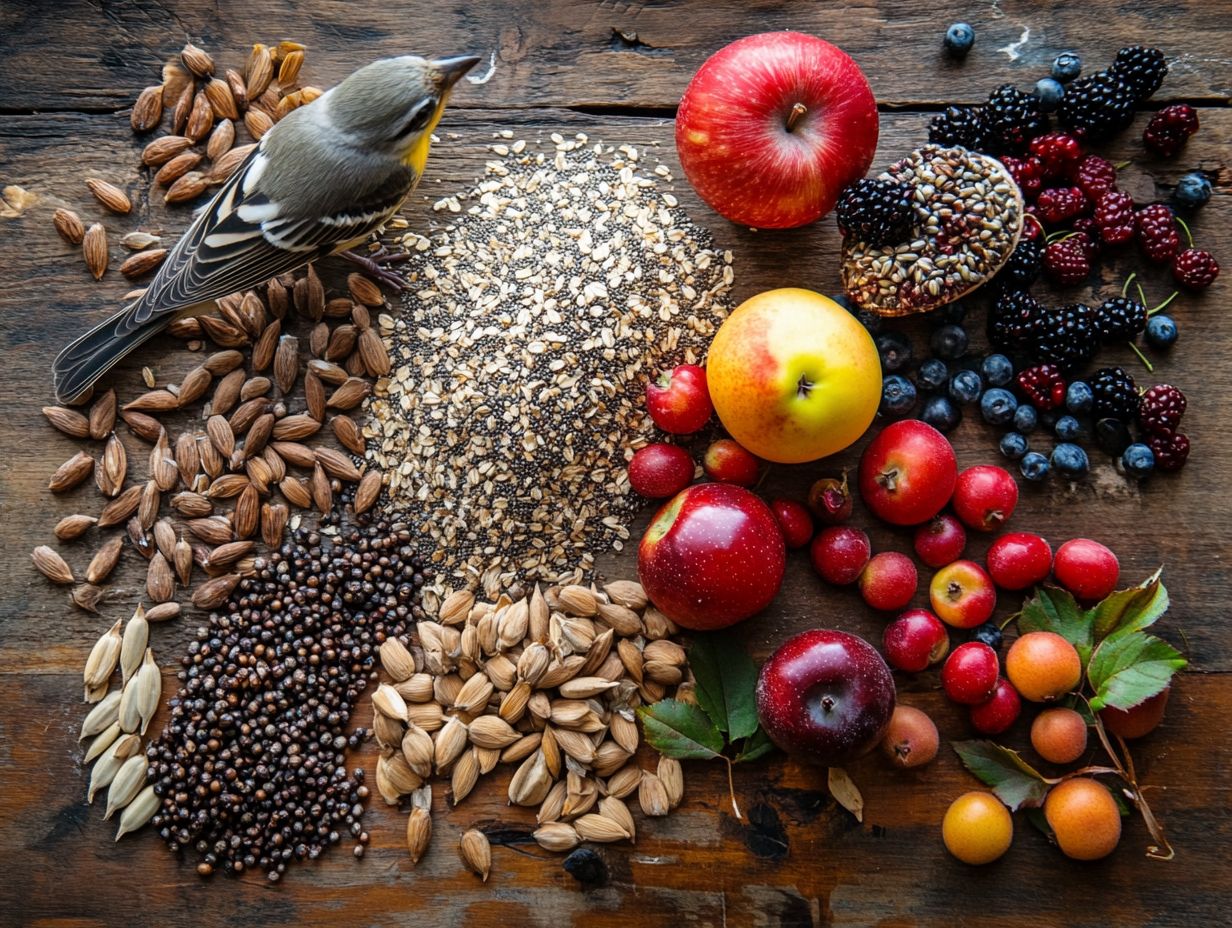 Colorful berries suitable for finches