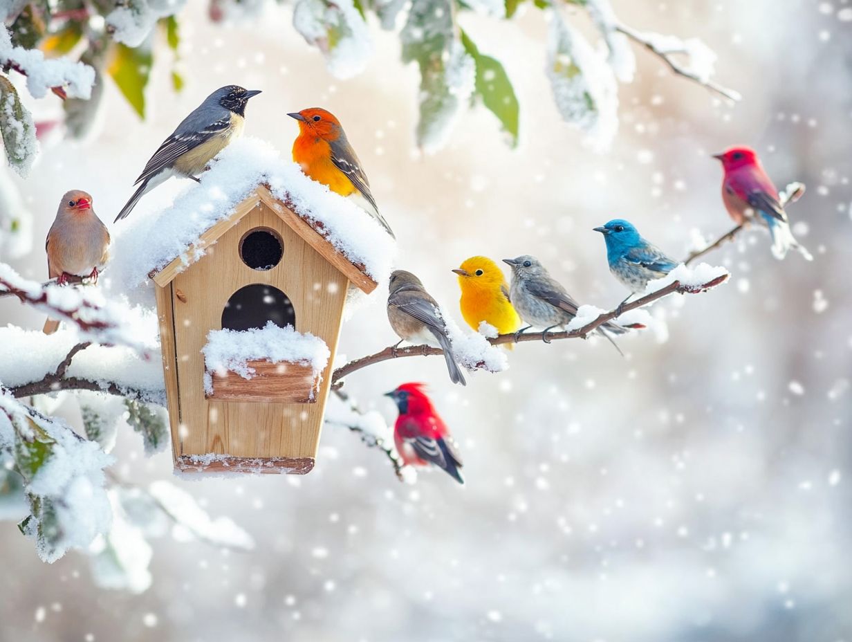 Illustration of best practices for bird housing during winter