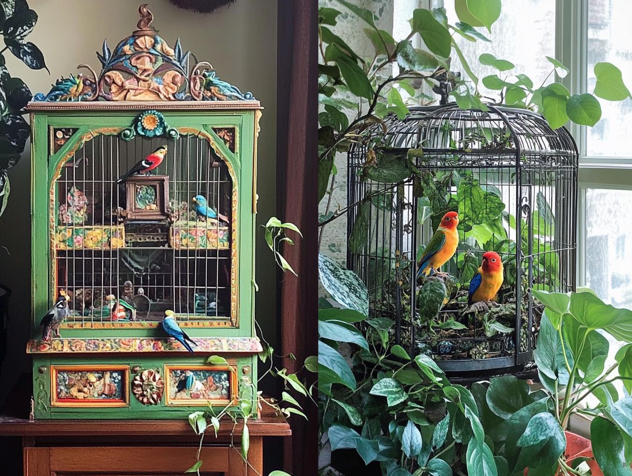 Infographic on key considerations for choosing bird cages