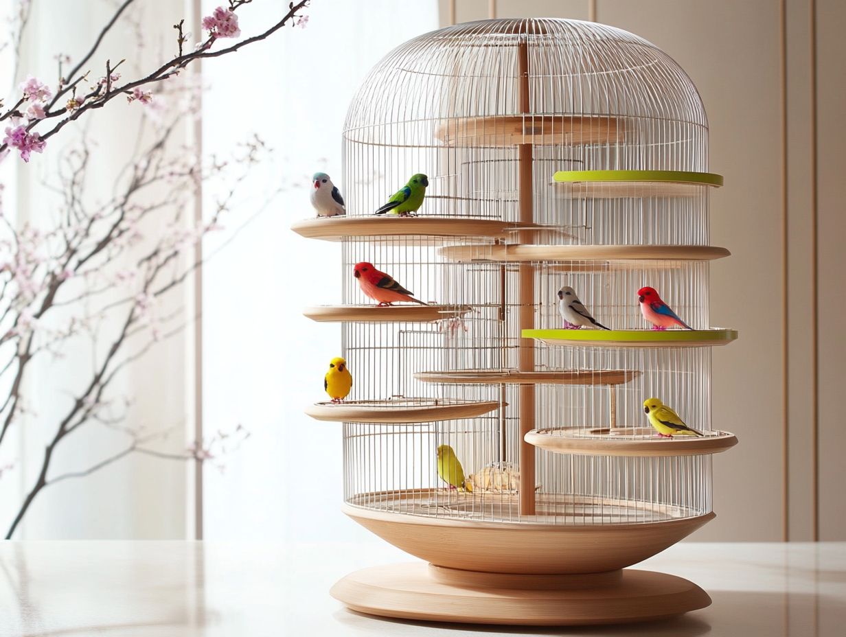 Why are larger cages becoming more popular among modern bird owners?