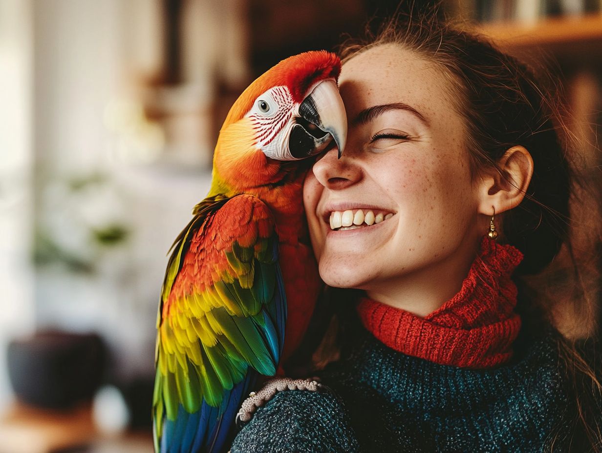 An African grey showing recognition towards its owner.