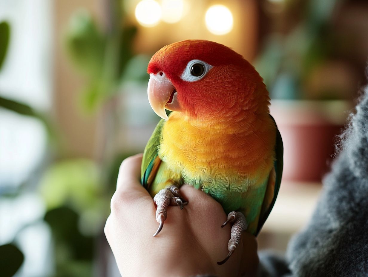 A caregiver with a special needs parrot