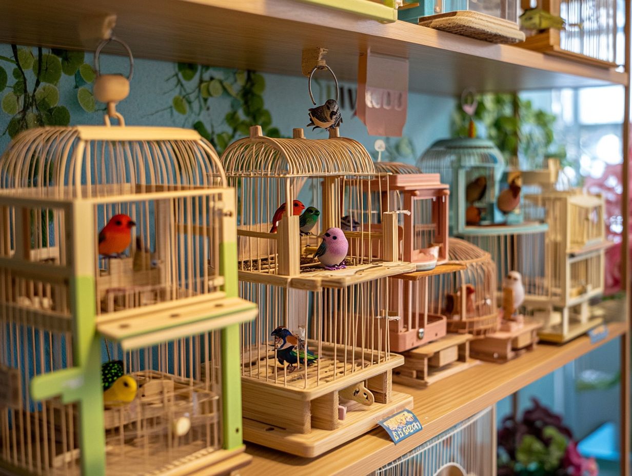 Spacious aviary filled with plants and perches for budgies.