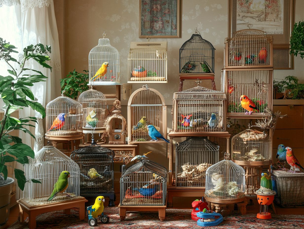 Visual representation of bird cage shapes.