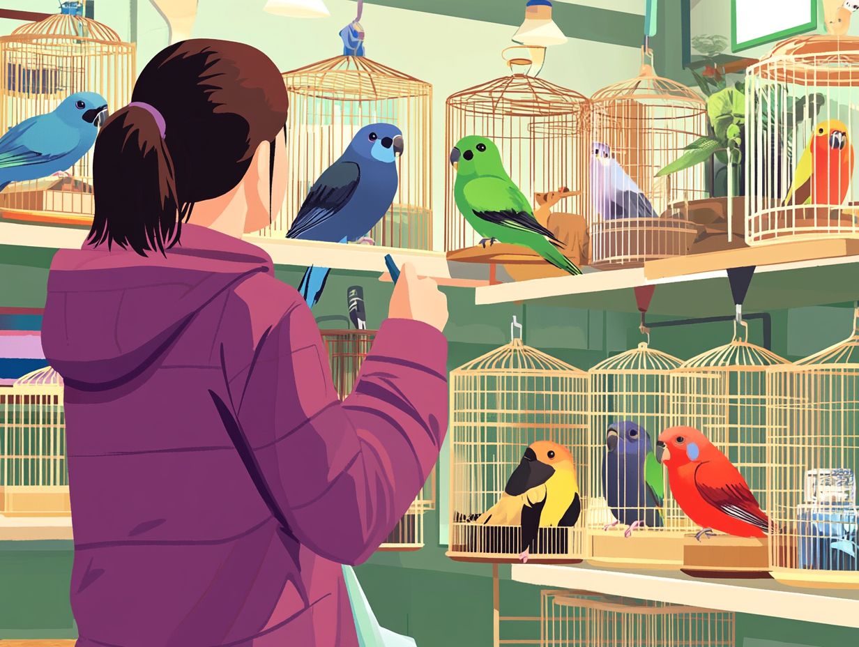 Infographic summarizing key takeaways for choosing a bird cage.