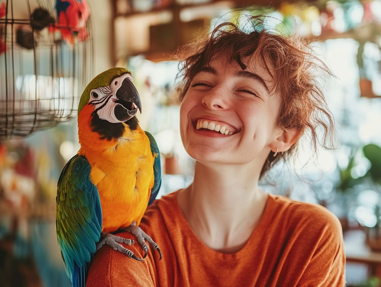 A well-designed space with toys for happy and social birds