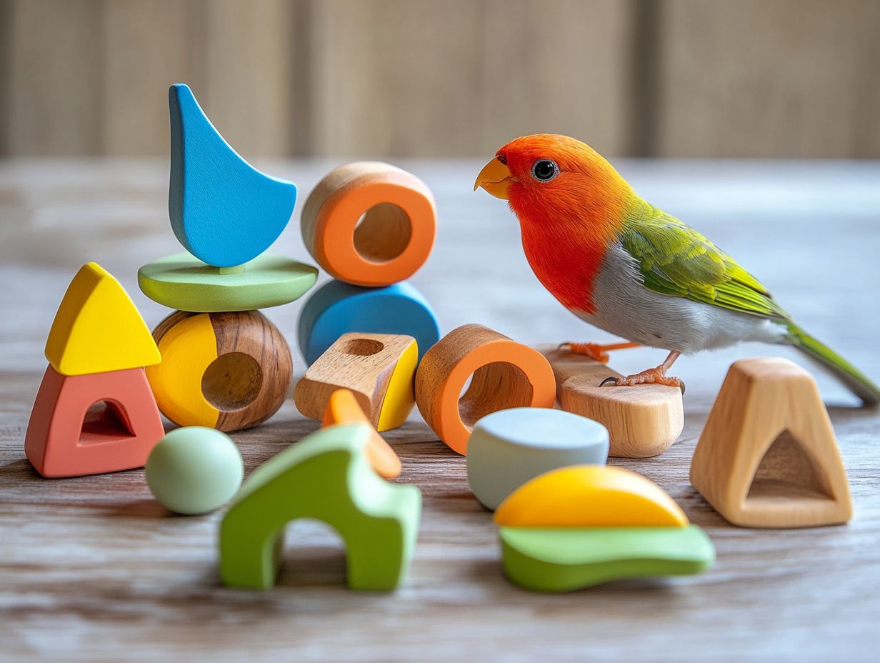 Illustration of bird toy types