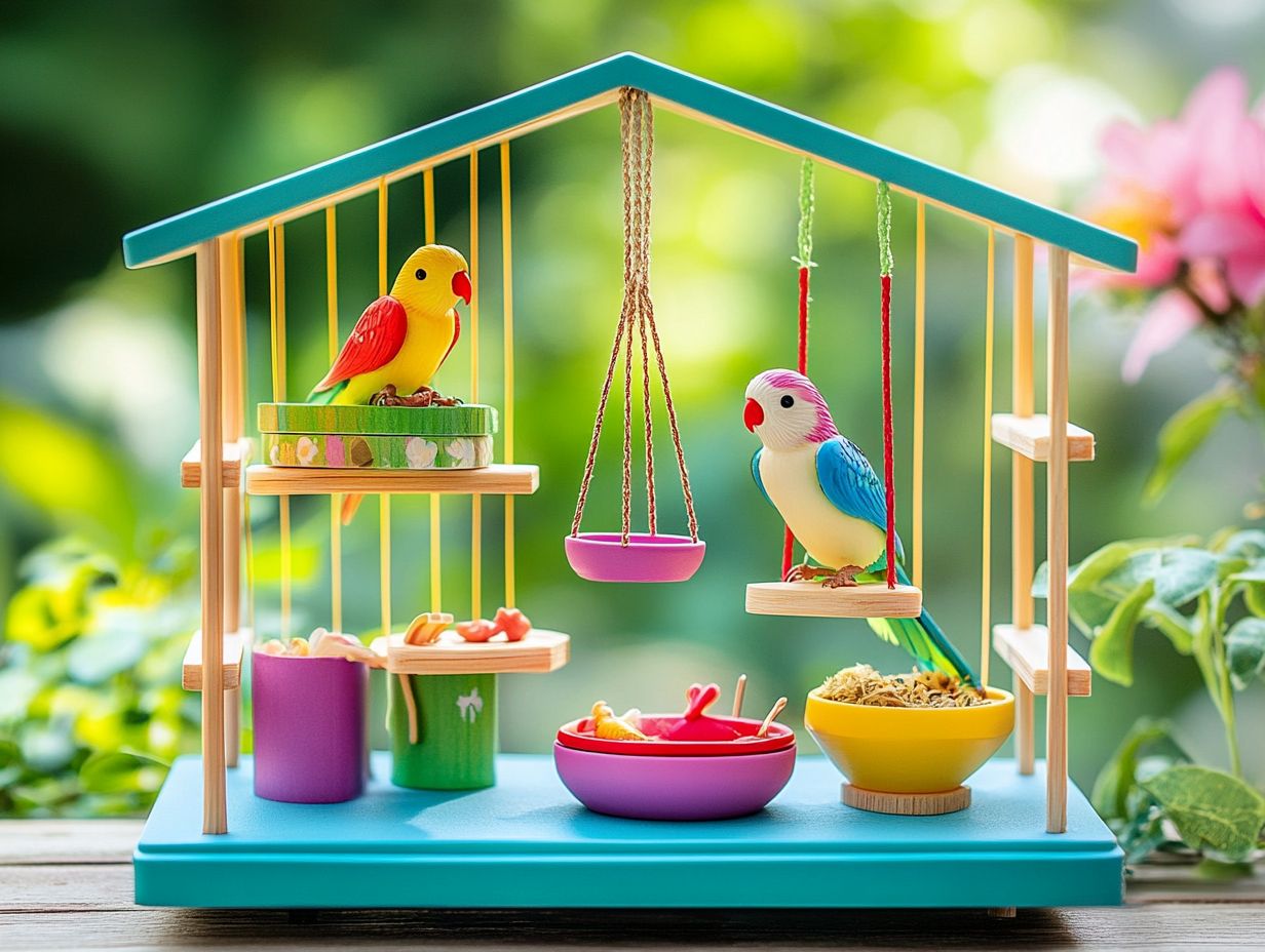 Essential items needed to arrange a bird cage