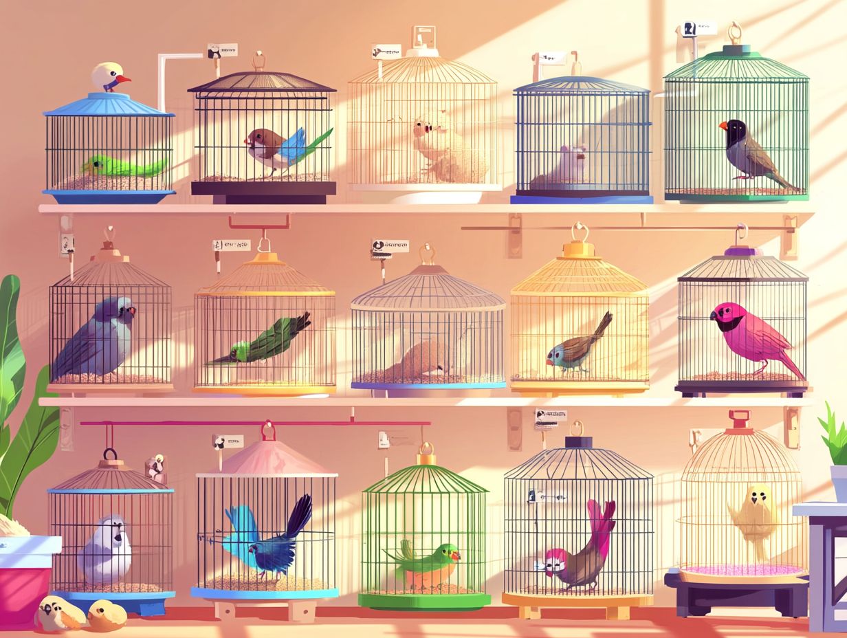 A clean bird cage preventing pest infestations