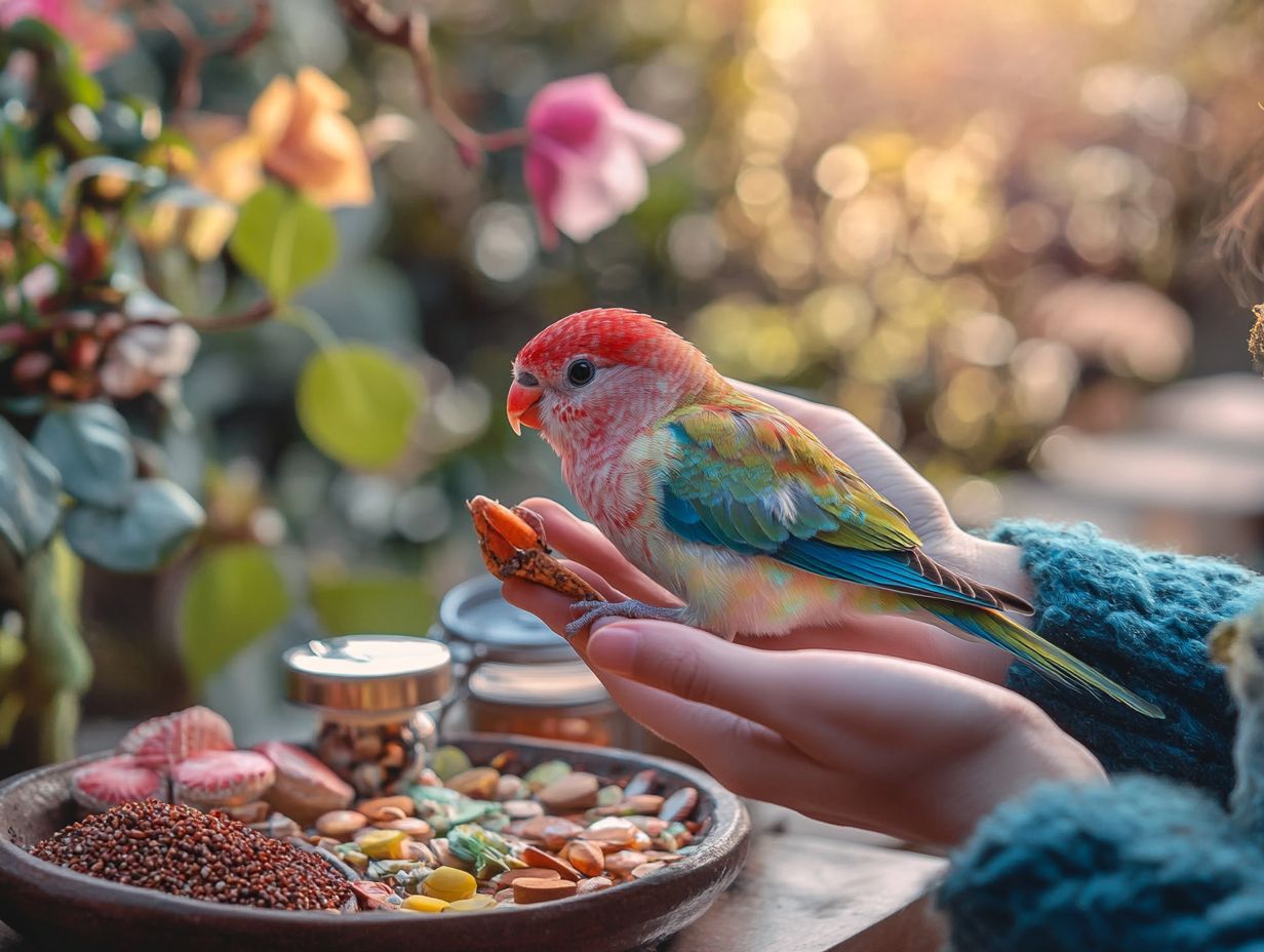 A bird showing signs of health issues needing veterinary assistance