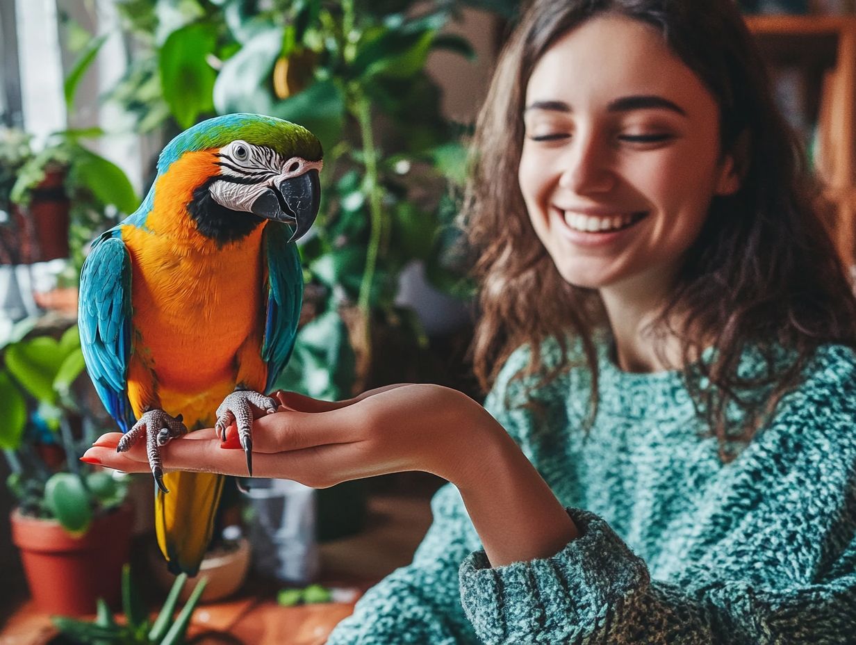 A bird engaging in fun activities with its owner