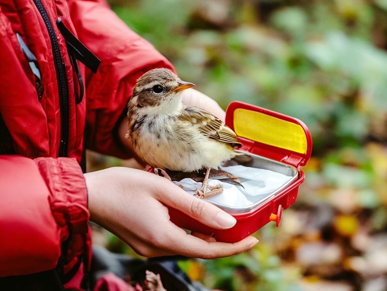 A baby bird that has fallen from its nest.