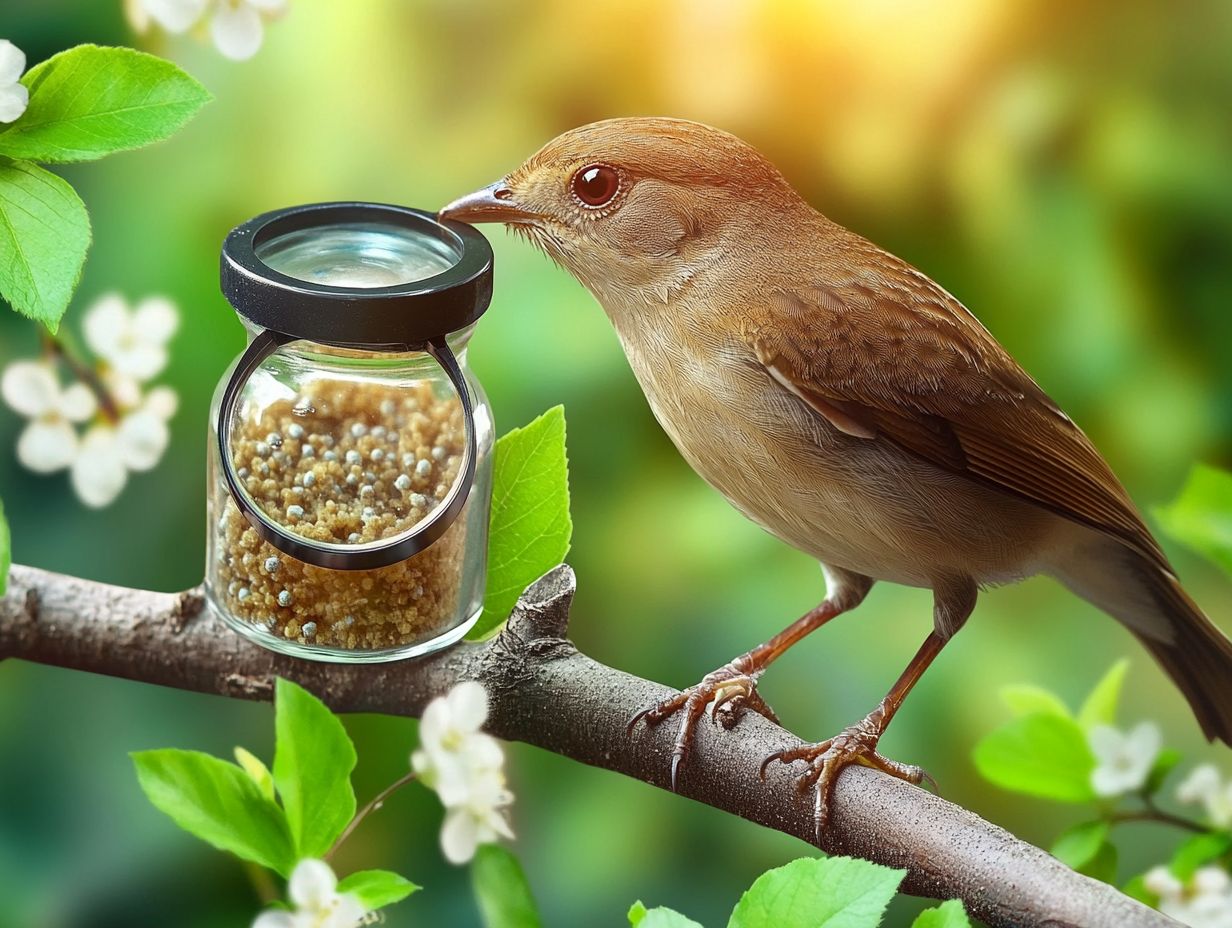 Birds in a clean environment demonstrating preventive measures against parasites