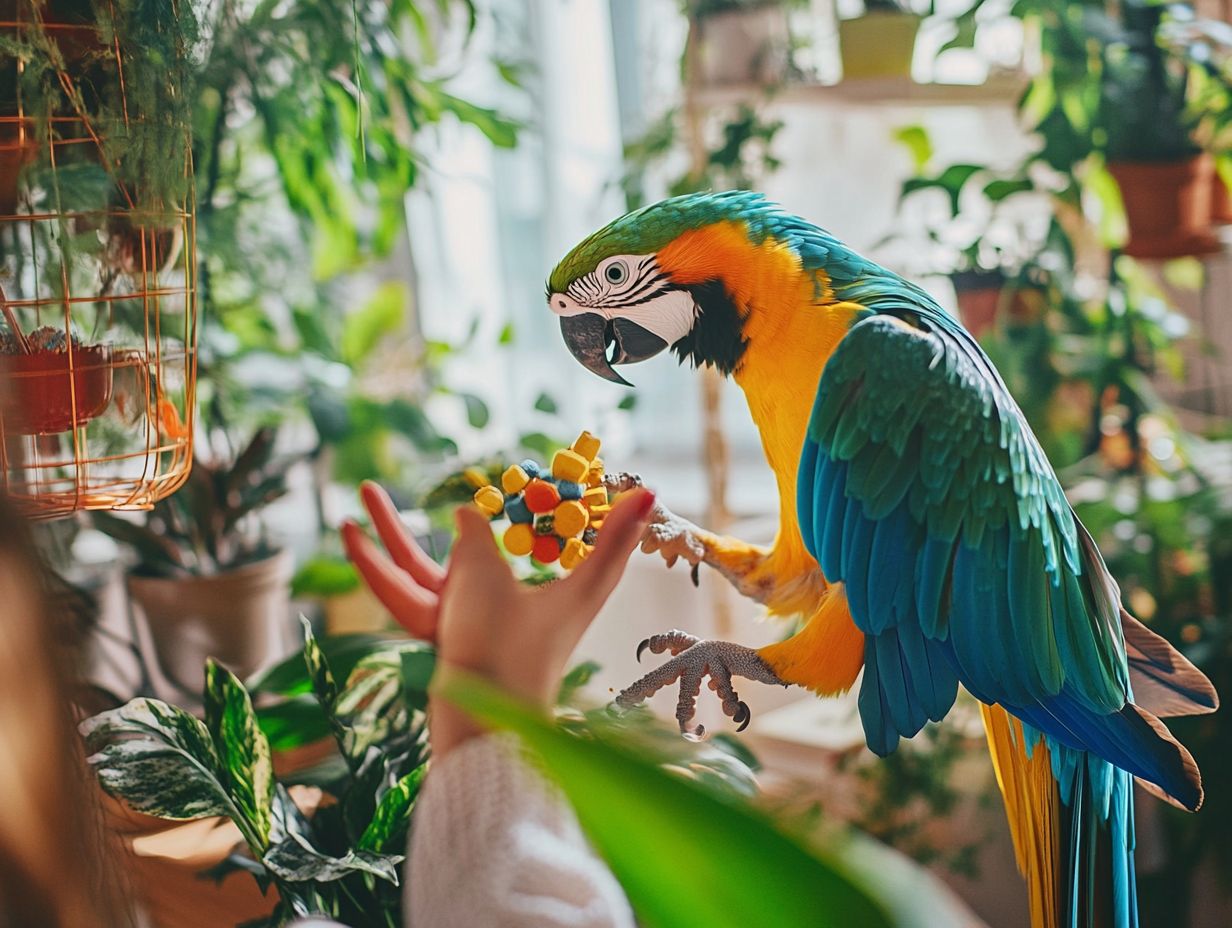 A parrot enjoying training sessions