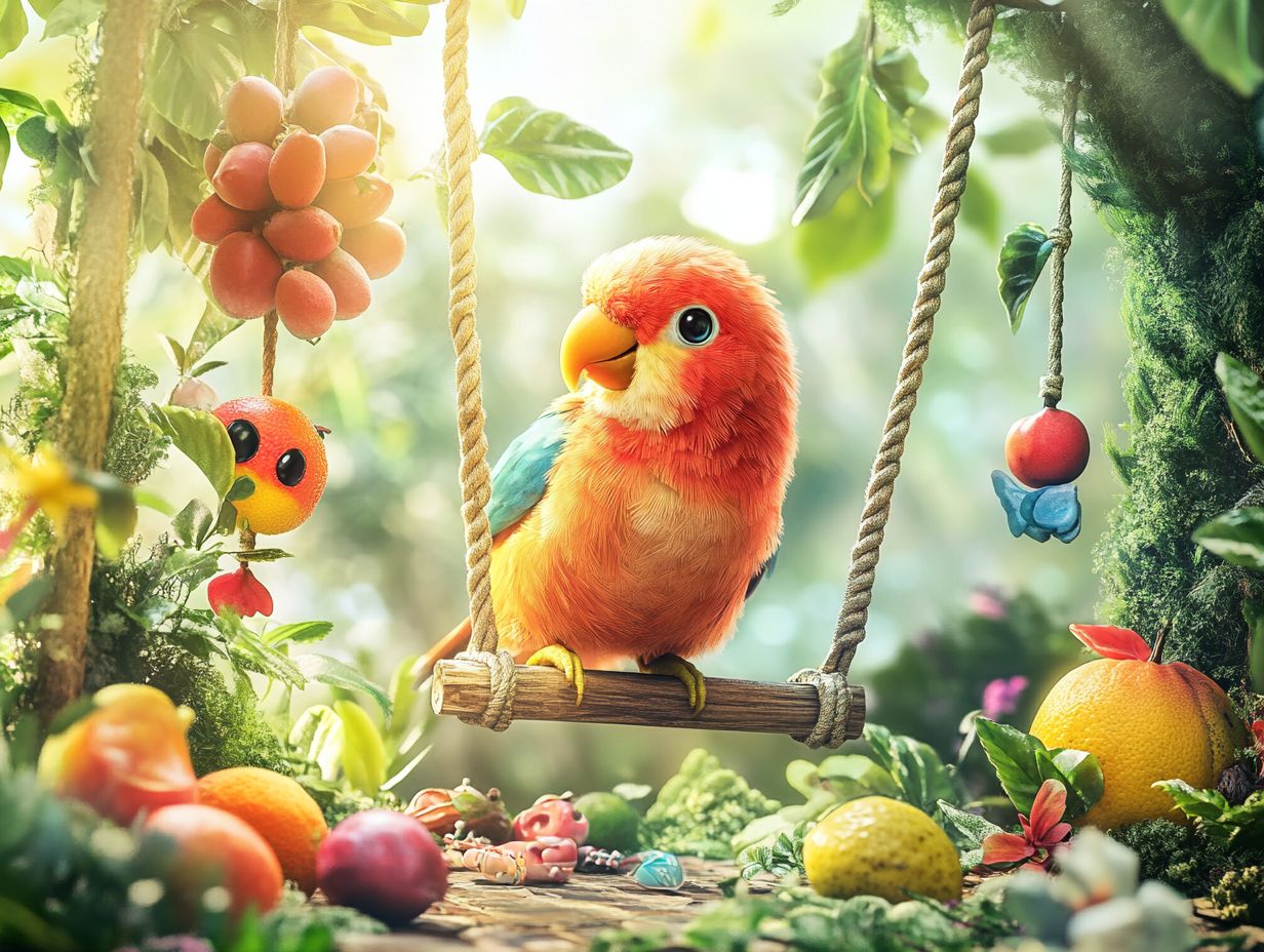 A caregiver joyfully interacting with a bird, promoting mental health.