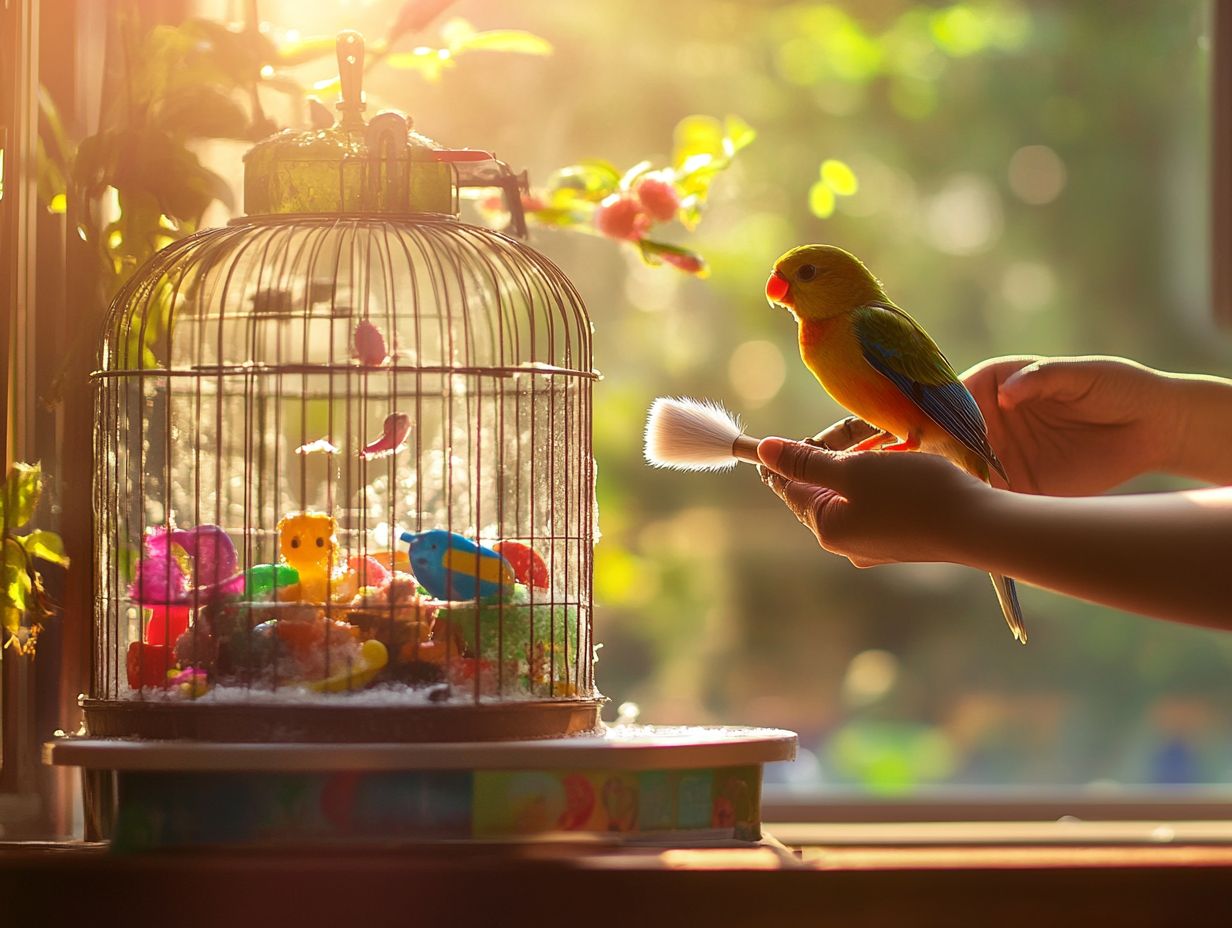 Image of managing odors in a bird cage