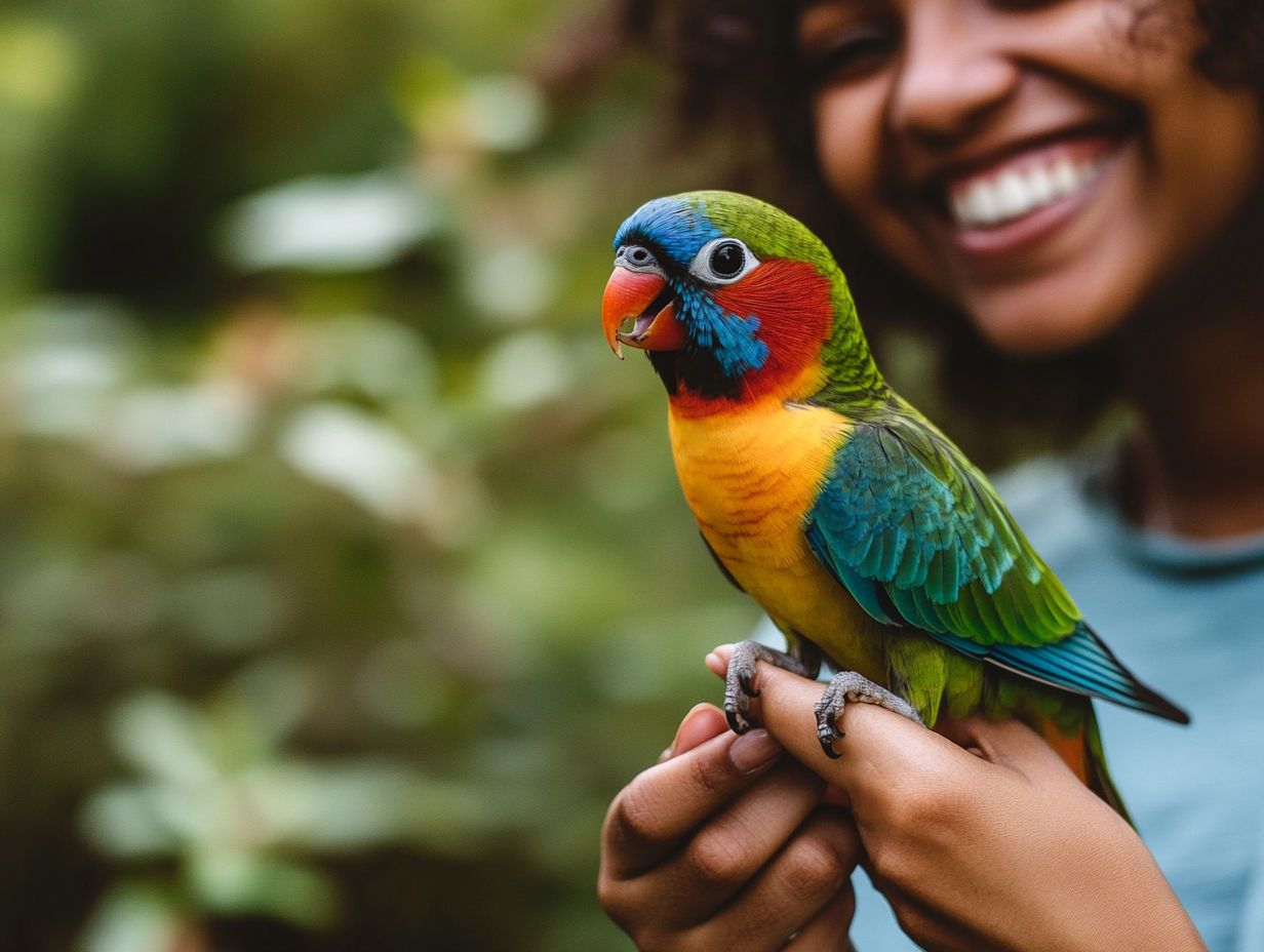 Visual summary of key takeaways on overcoming the fear of handling birds.