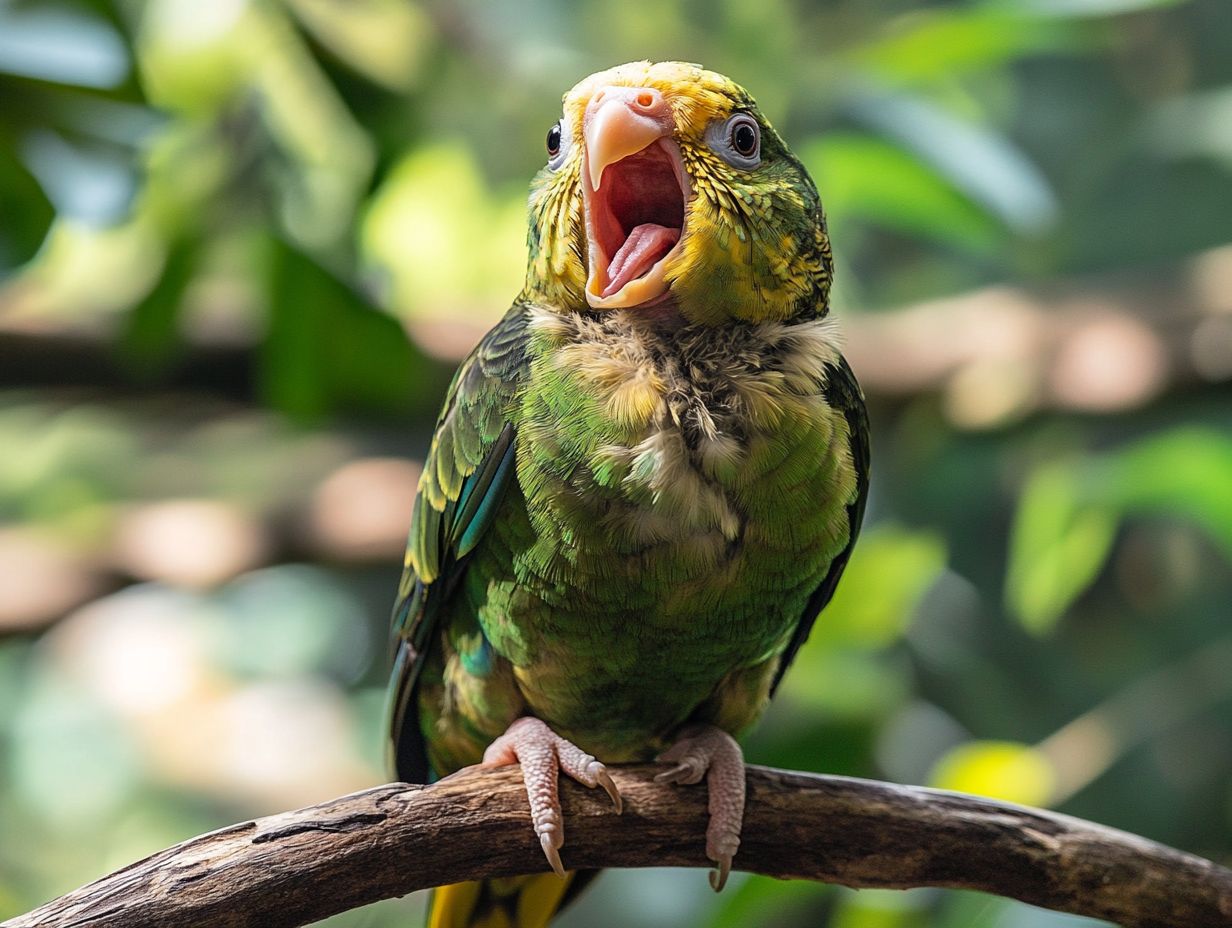 Birds in a clean and healthy environment to prevent respiratory issues