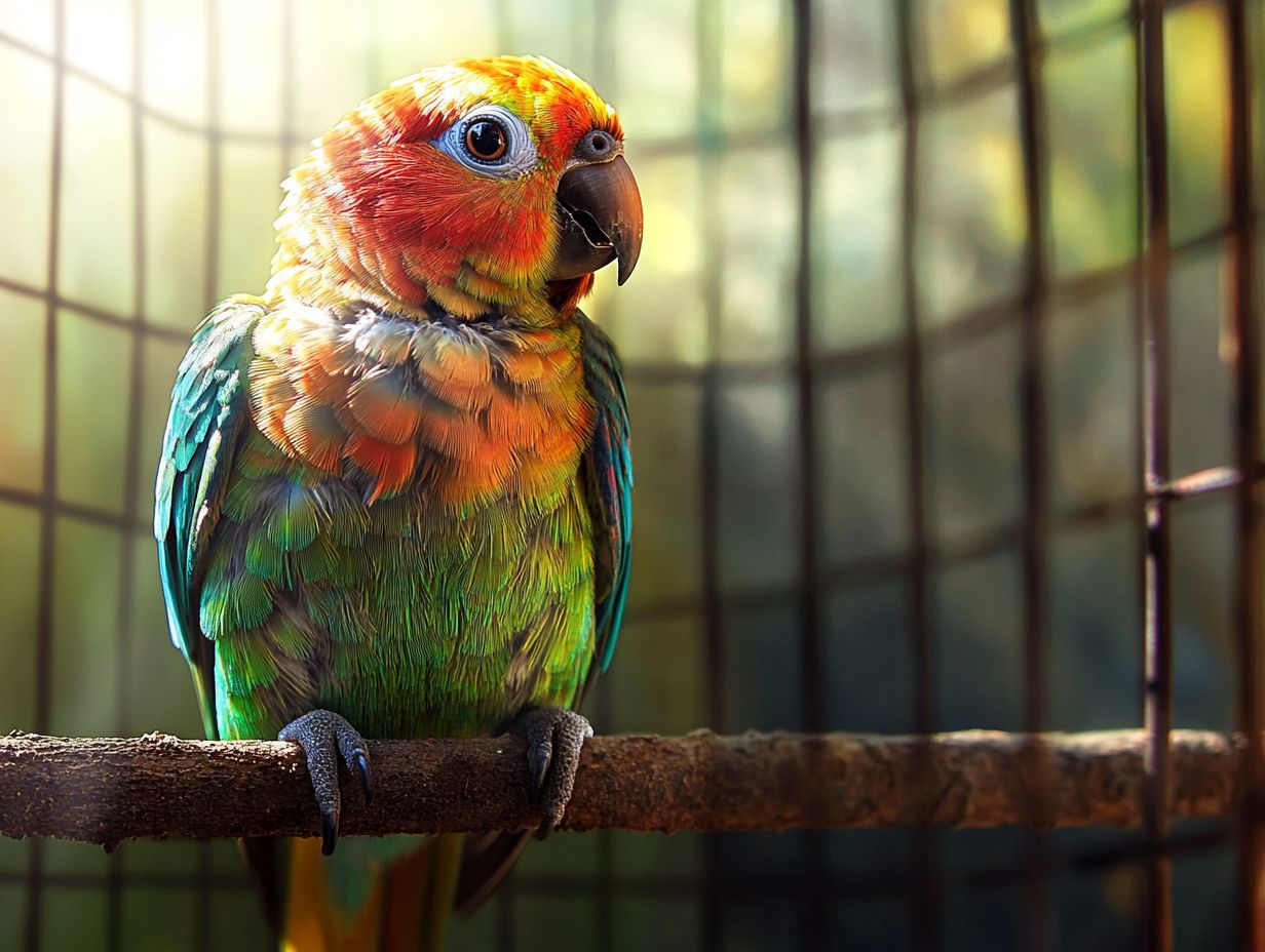 Bird enjoying a clean living space