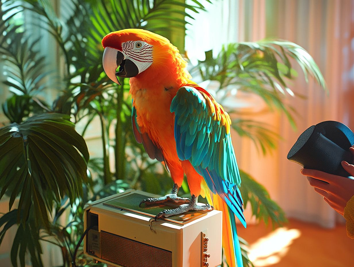 A variety of birds displaying mimicry abilities