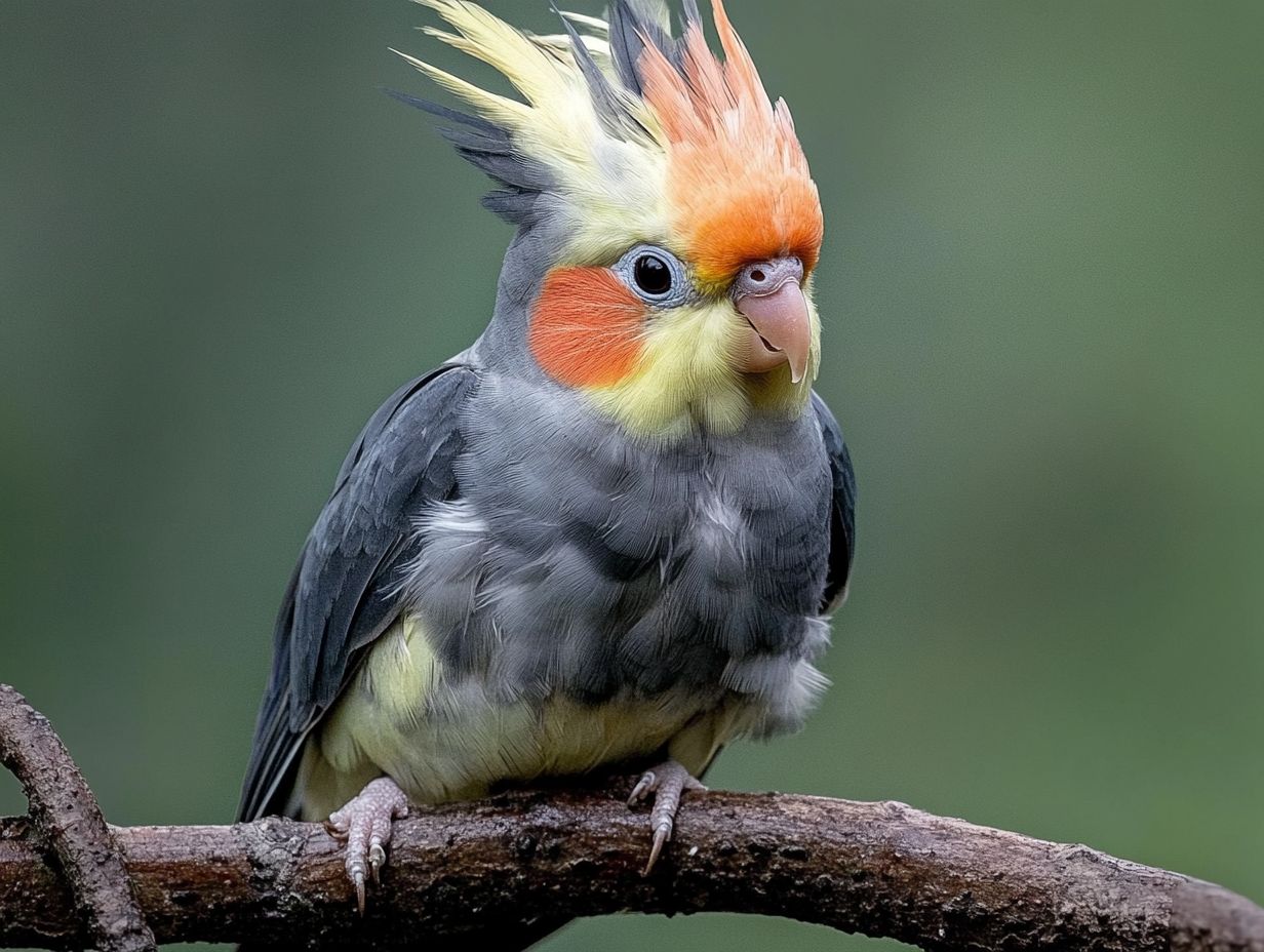 Cockatiel receiving extra care and attention during molting