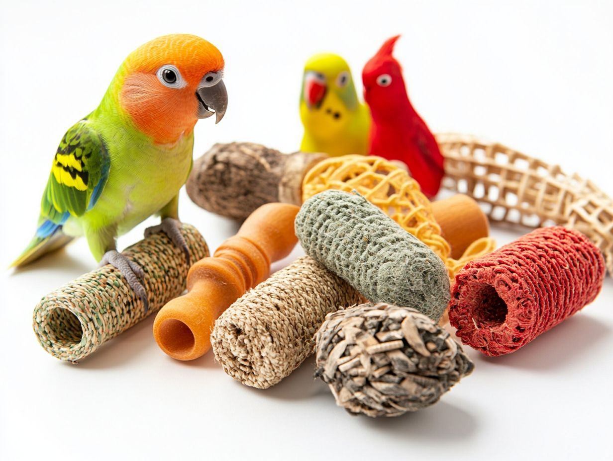 Illustration of Frequently Asked Questions about bird chew toys