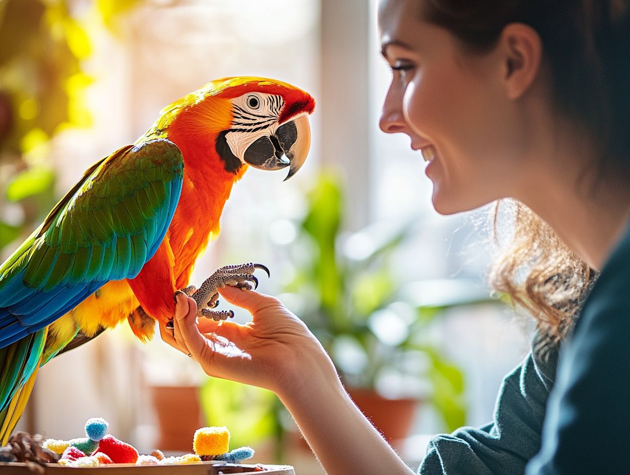 Image of frequently asked questions about pet bird training