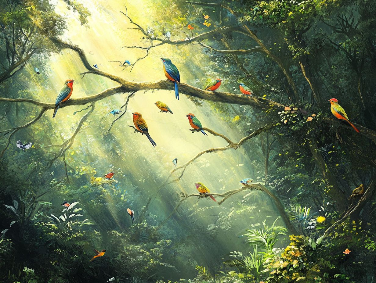 Birds enjoying natural light