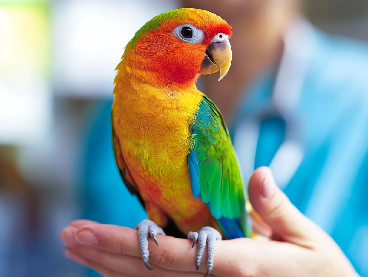 Image showing a bird during a vet check-up