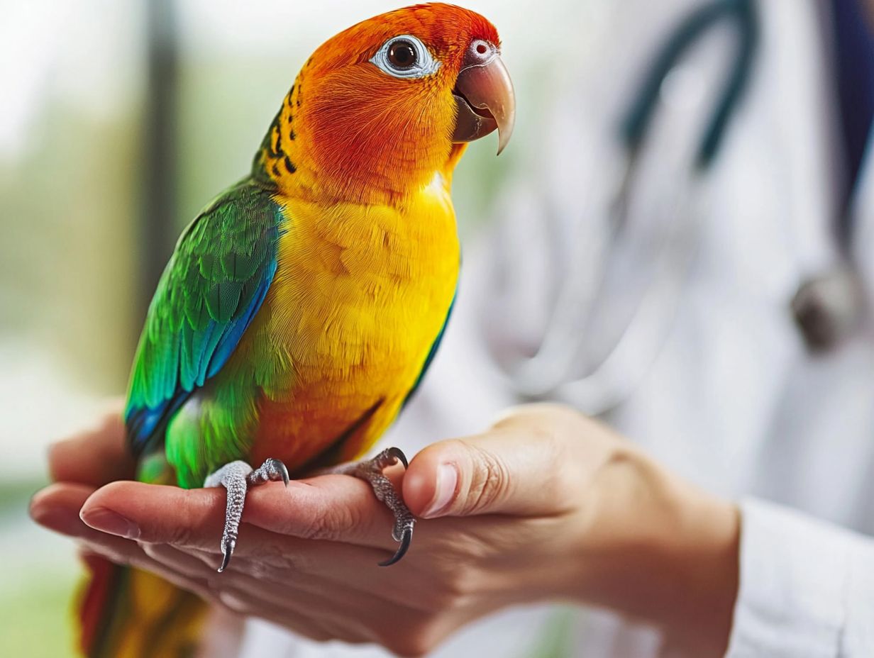 Image showing a bird during a vet check-up