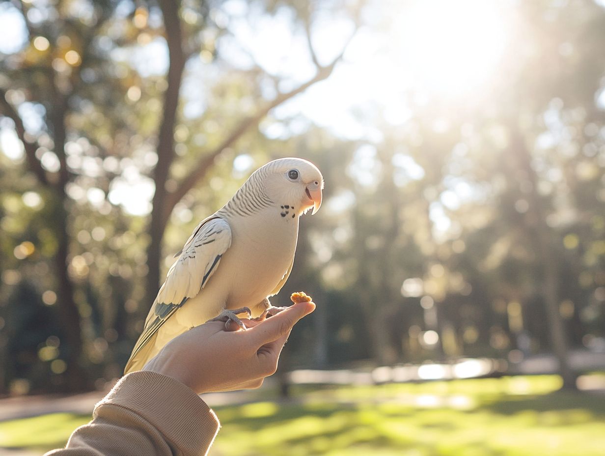 An illustration showing how consistency is key in bird training.