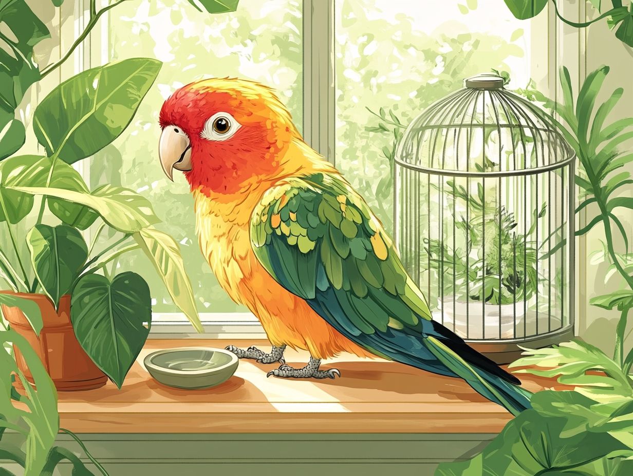 How can I create a stimulating environment for my bird in a small apartment?