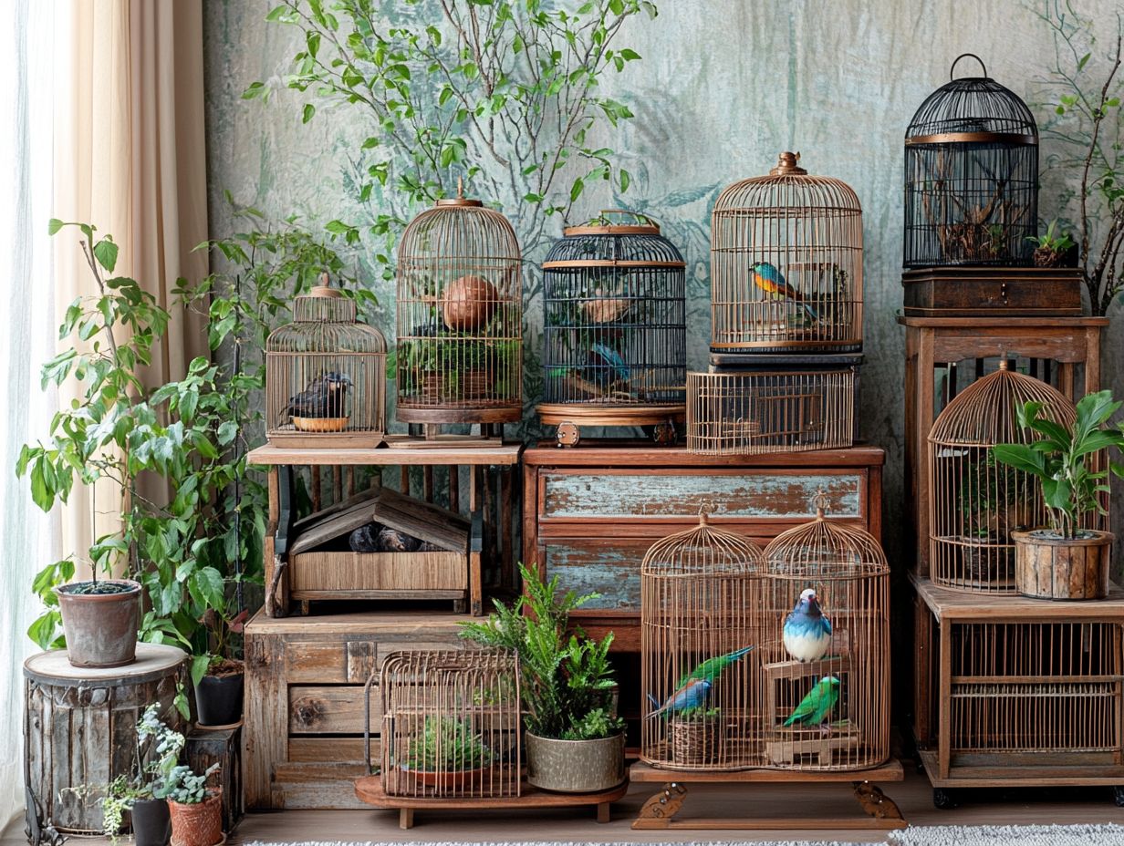 Infographic showing key takeaways for bird cages in small spaces