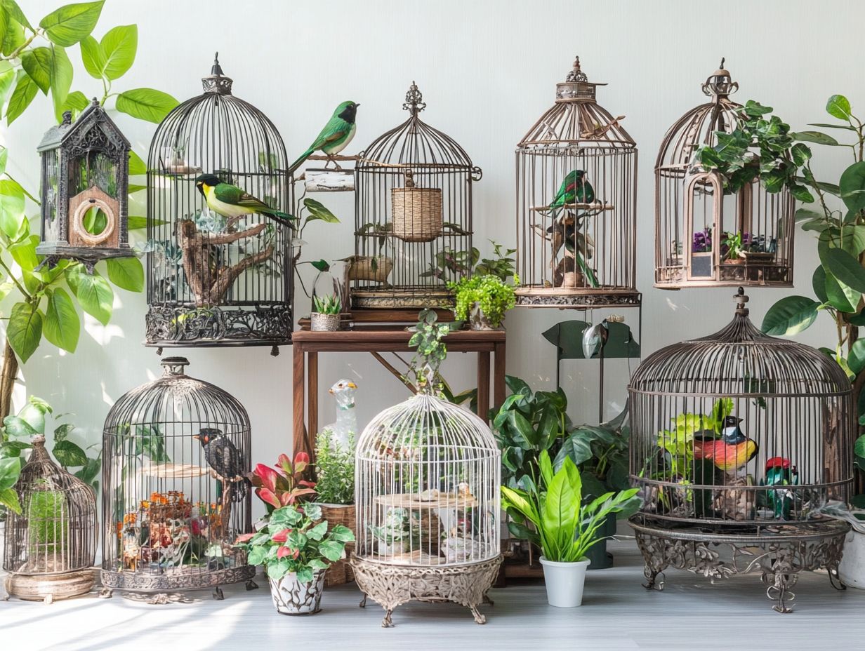 A bird cage featuring a pull-out tray for easy cleaning