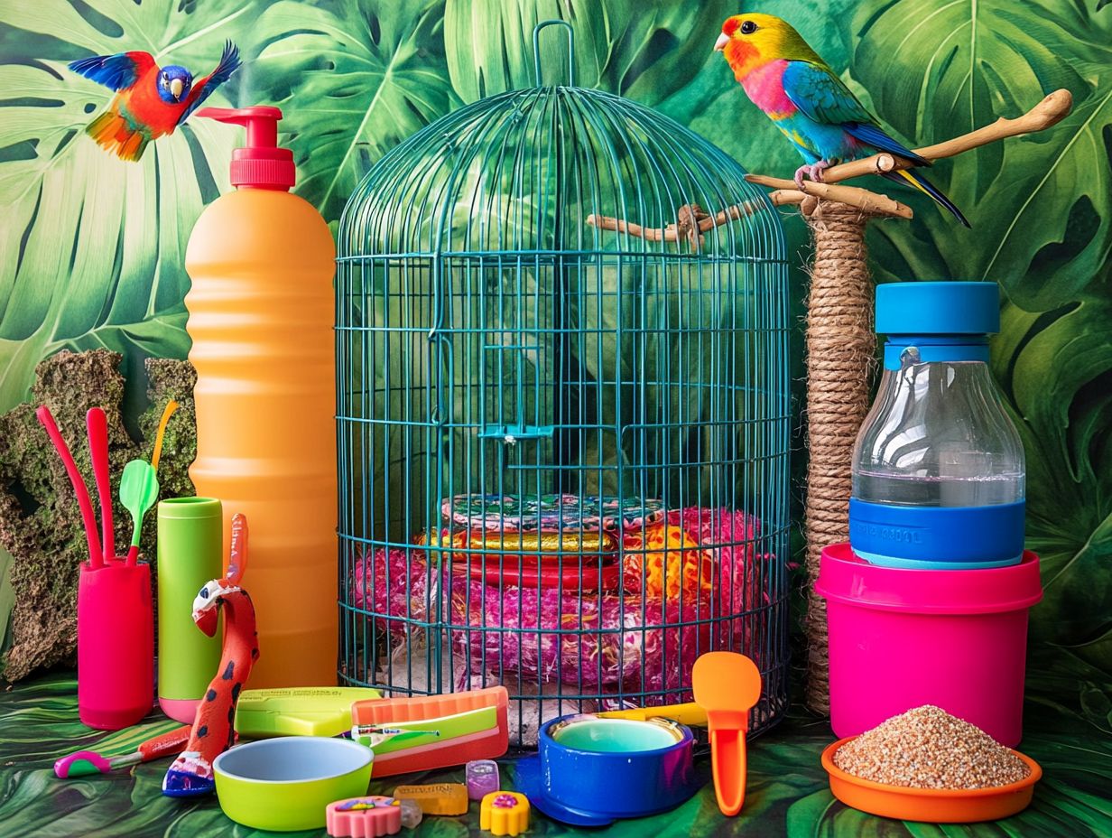 Parakeet toys and perches