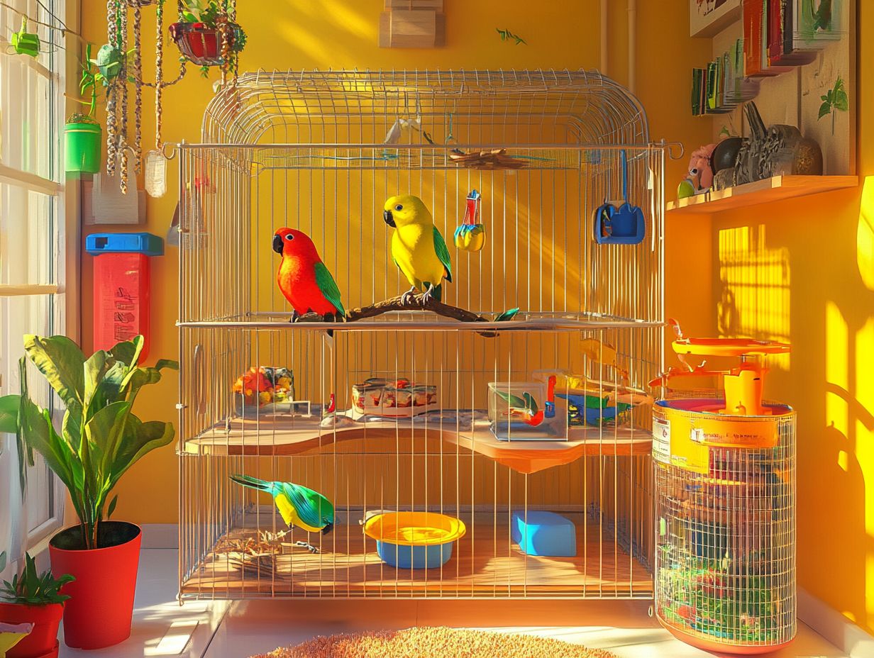 What are the top 10 tips for setting up a bird cage?