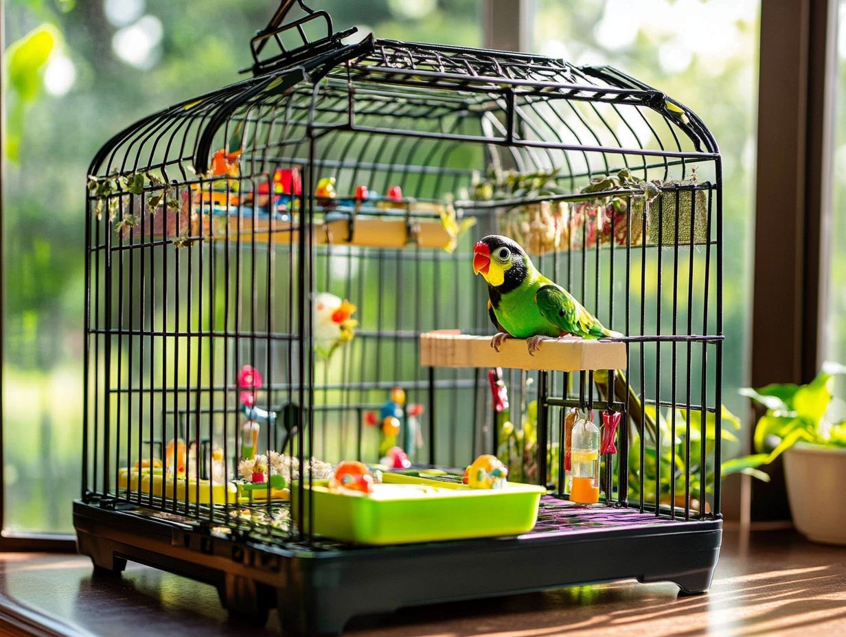 A clean pet bird cage