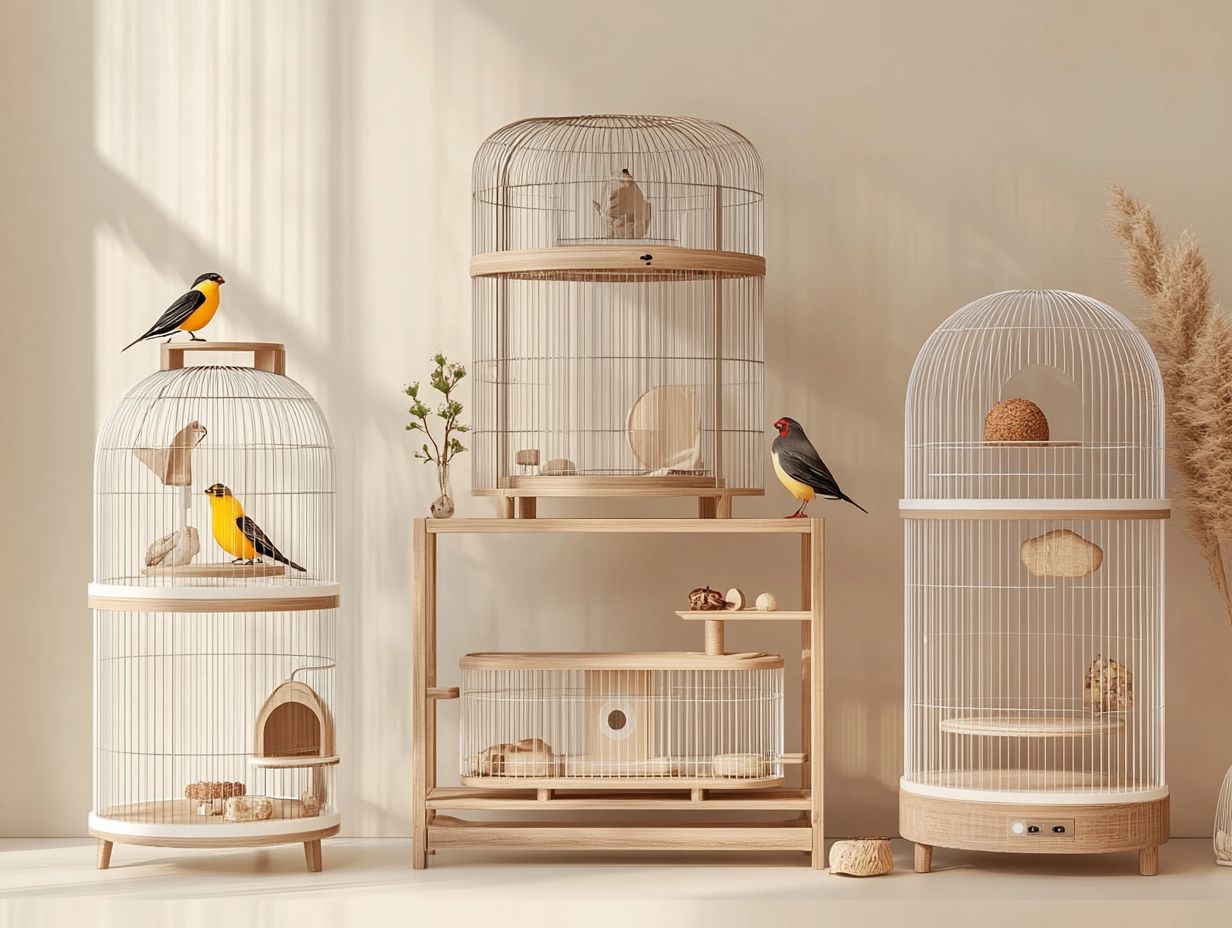 Infographic showcasing the top multi-functional bird cages.